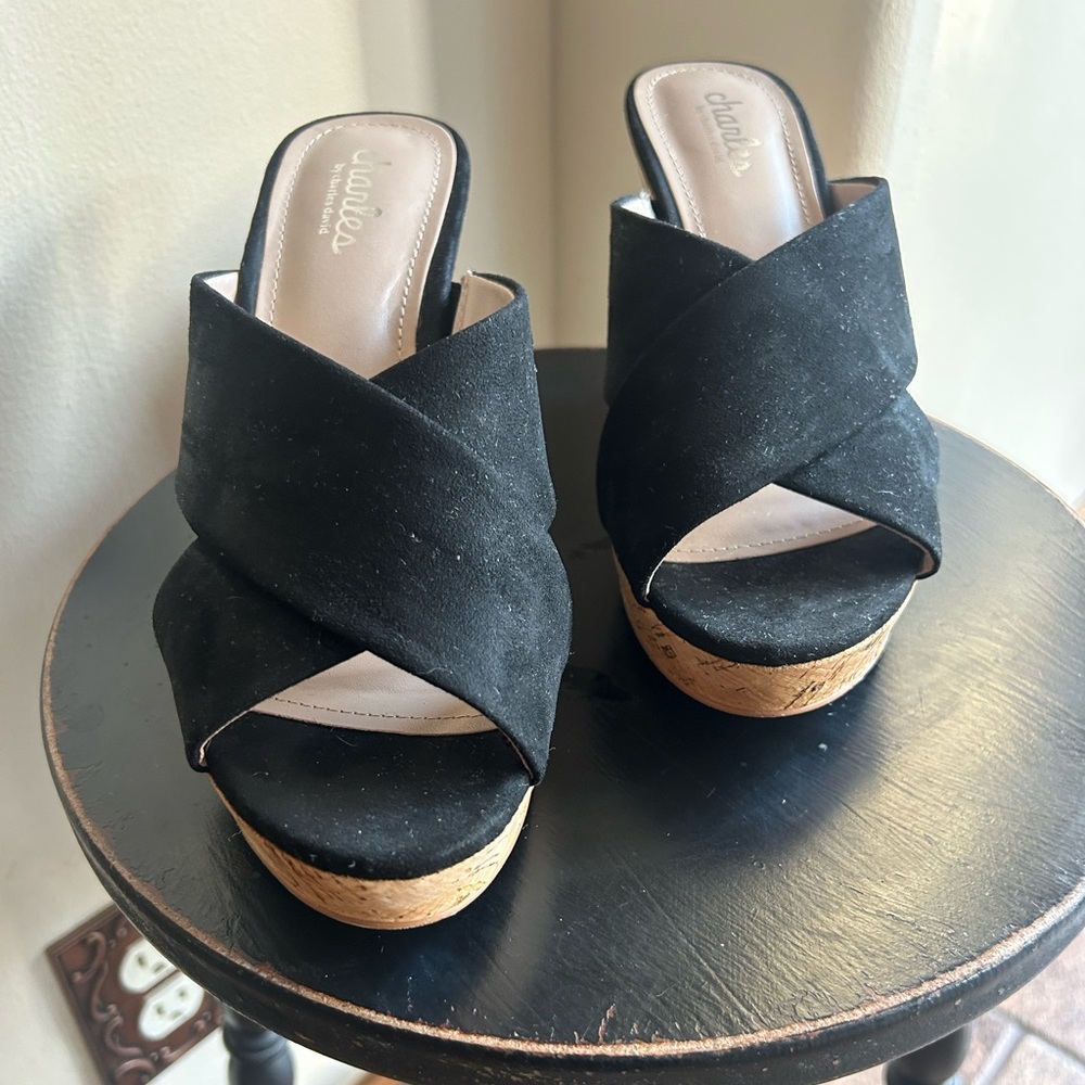 Black Wedge Sandals